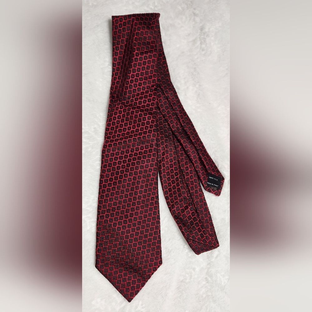 Tom Ford Red Geometric Tie